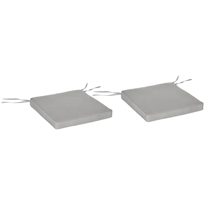 Plată sigură Outsunny Set de 2 perne pentru scaun/fotoliu de grădină Perne de șezut cu husă detașabilă Umplutură 5 cm Poliester Gri deschis