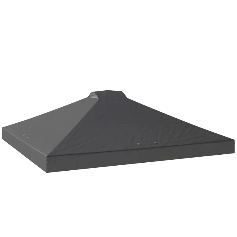 Retur gratuit Outsunny Prelată de Înlocuire pentru Tonnelă 3 x 3 m UV50+ Impermeabilă cu 8 Găuri de Drenaj 3 x 3 m, Gri Închis
