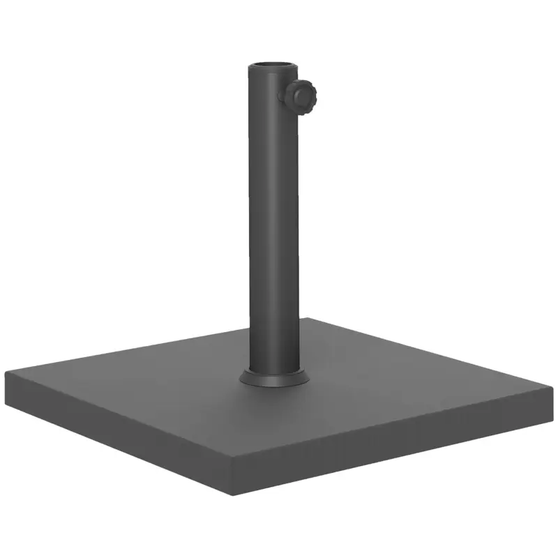 Bază Pătrată Outsunny pentru Umbrelă de 14.5 kg cu Manivelă, din HDPE și Beton, 44x44x30 cm, Negru Expediere rapidă