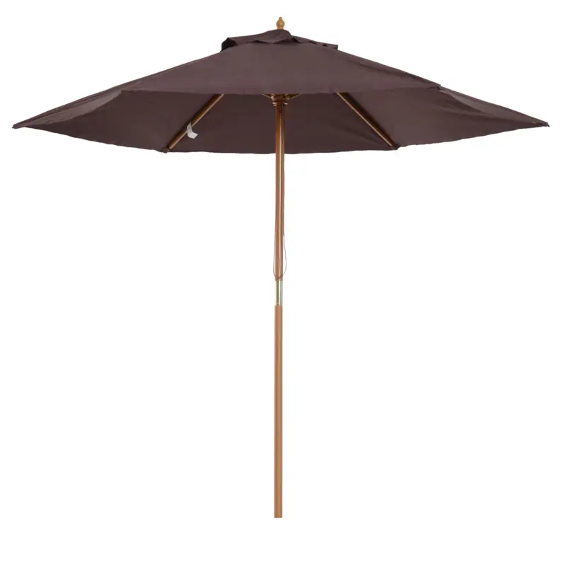 Ieftin Outsunny Umbrela din Lemn Umbrela Soare pentru Extern pentru Gradina Φ250 cm