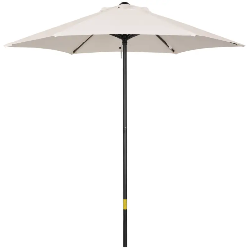 Outsunny Umbrelă de Grădină Înclinabilă cu Orificii de Ventilație și 6 Spițe din Aluminiu, 2x2 m, Alb Crem Expediere rapidă