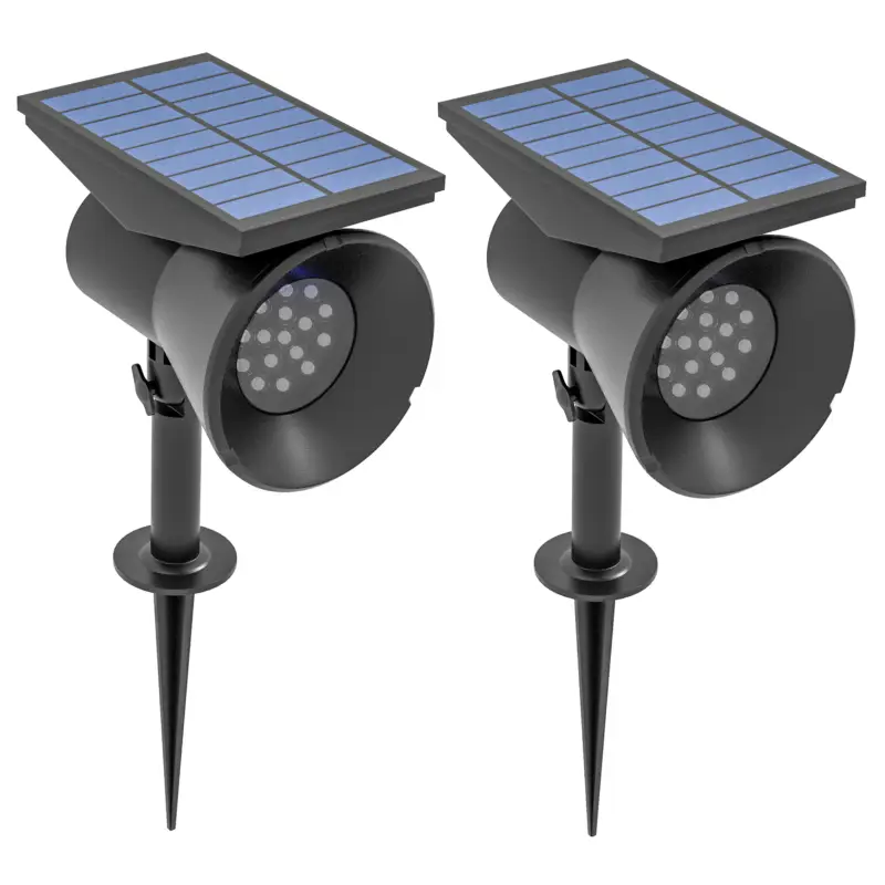 Plată sigură Outsunny Lampă solară pentru grădină, lampă RGB cu 2 moduri de lumină pentru grădină, curte, gazon,10,6 x 15 x 38 cm, negru