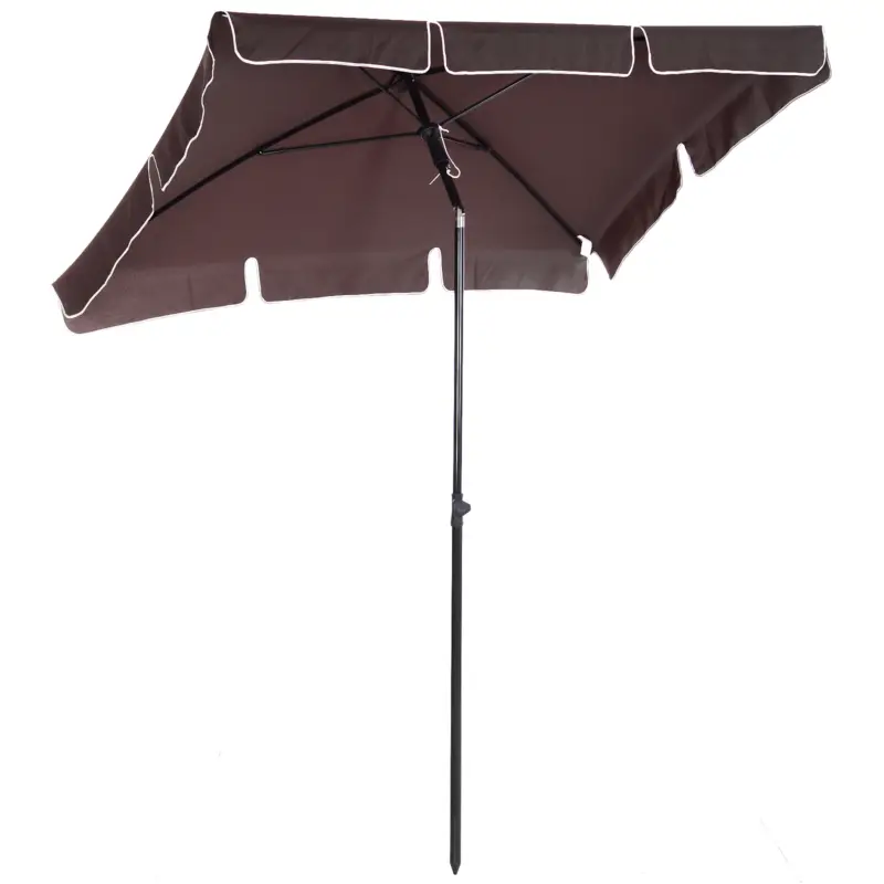 Vezi acum Outsunny Umbrela Parasolarar dreptunghiulara pentru Gradina 200 × 125 × 235cm Maro