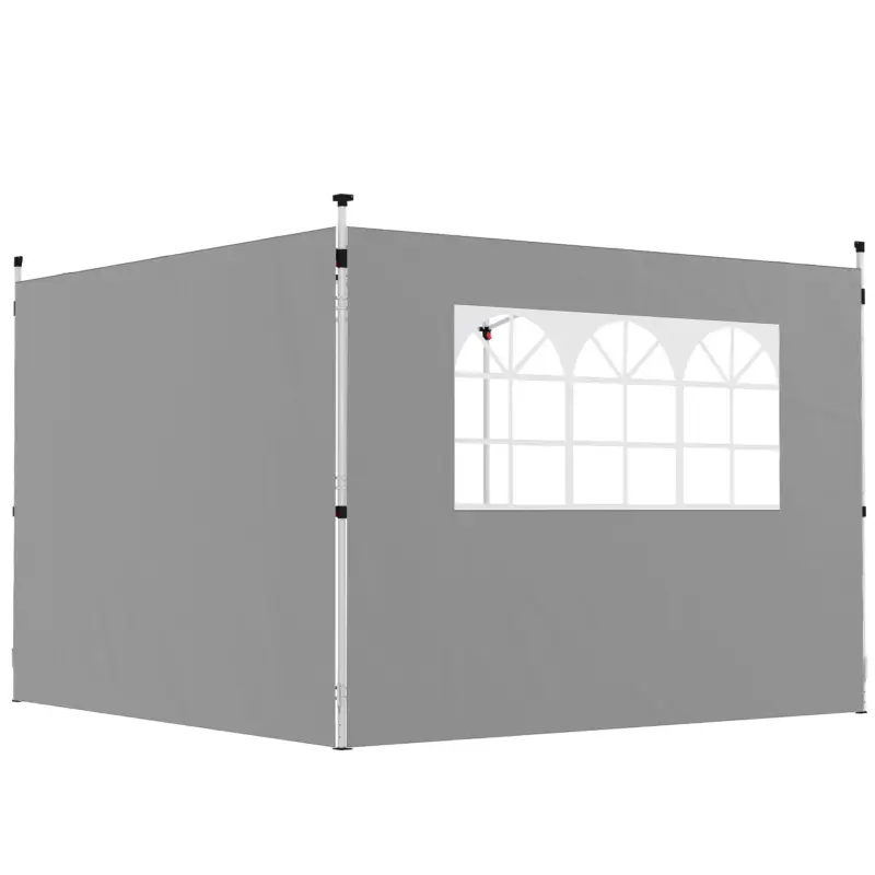 Popular Outsunny Panouri laterale pentru tonelă 3 x 3 m panouri pentru pavilion cu fereastră set de 2 țesătură Oxford gri deschis