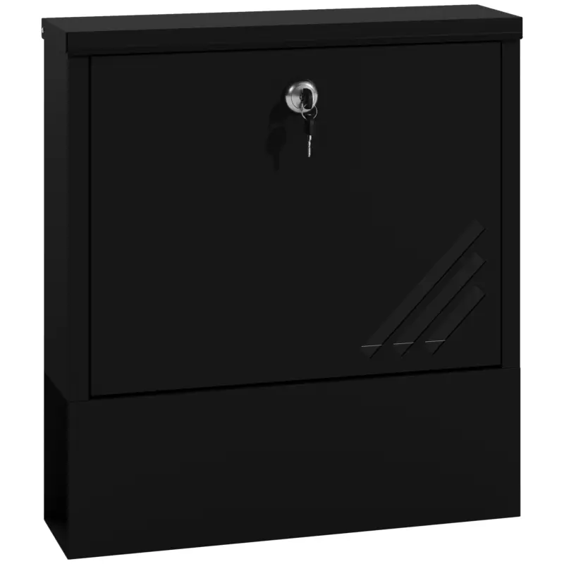 Super ofertă HOMCOM Cutie Poștală de Perete din Metal cu Fereastră și Serratura, 30x8.5x32.5 cm, Gri Carbon