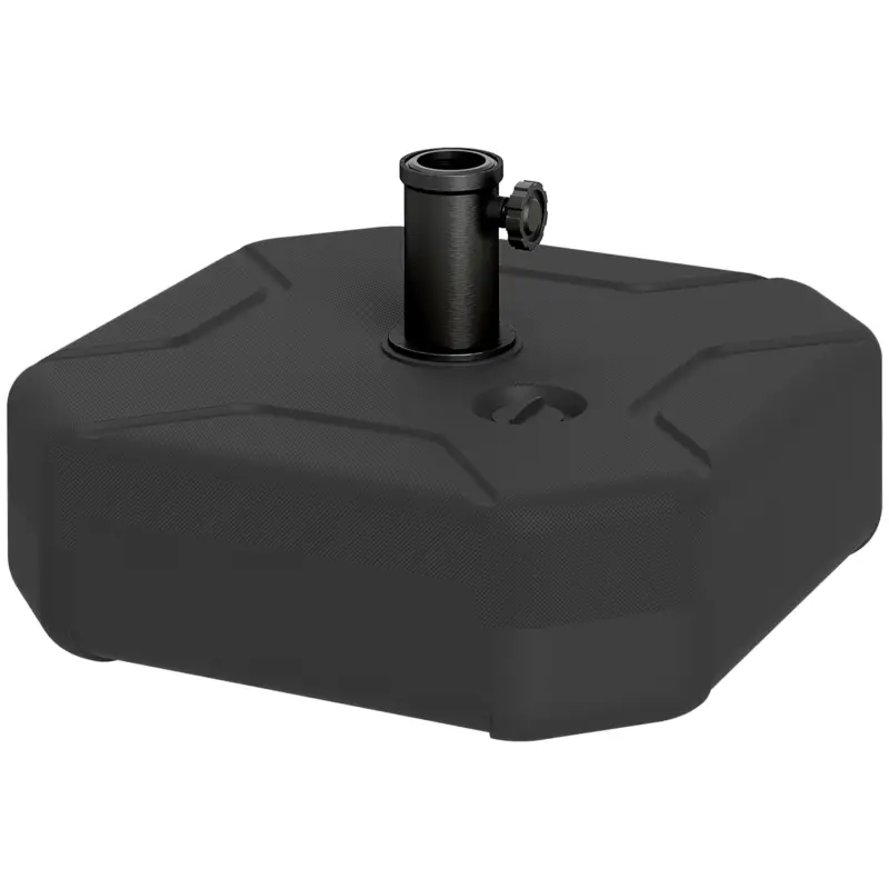 Cumpără online Outsunny Bază pentru Umbrelă Pătrată Reumplibilă cu Nisip sau Apă până la 25 kg, Negru