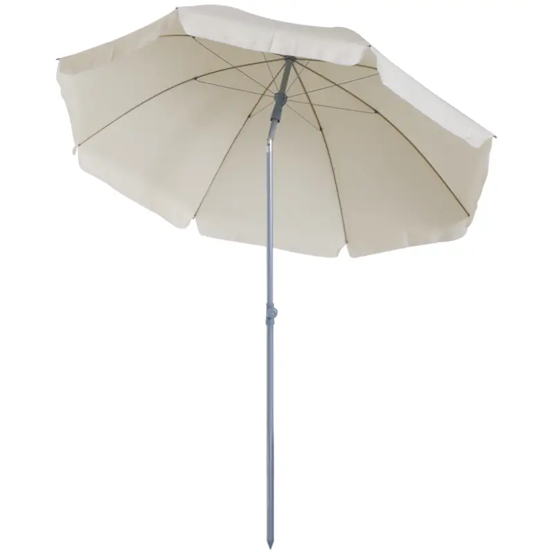 Outsunny Umbrela de Gradina cu Acoperis Reglabil Φ220, Crem alb Livrare expres