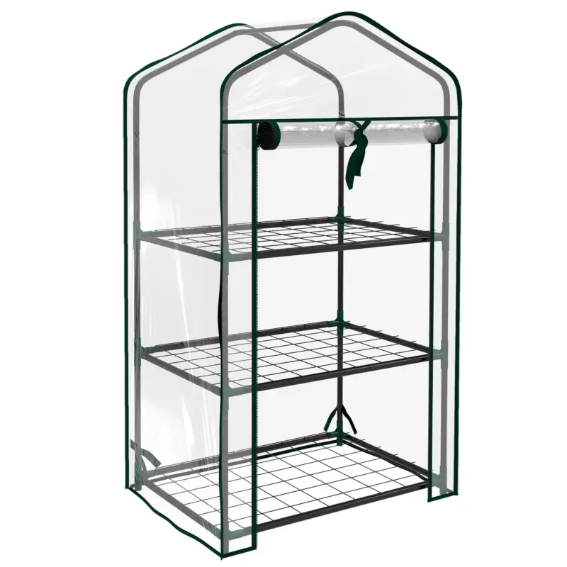 Outsunny Sera pentru Balcon cu 3 Niveluri și Ușă Rulabilă, Sera pentru Grădină cu Structură din Oțel și Acoperire PVC, pentru Plante, Legume, Flori, Fructe, 59x39x127 cm, Transparentă Cumpără acum