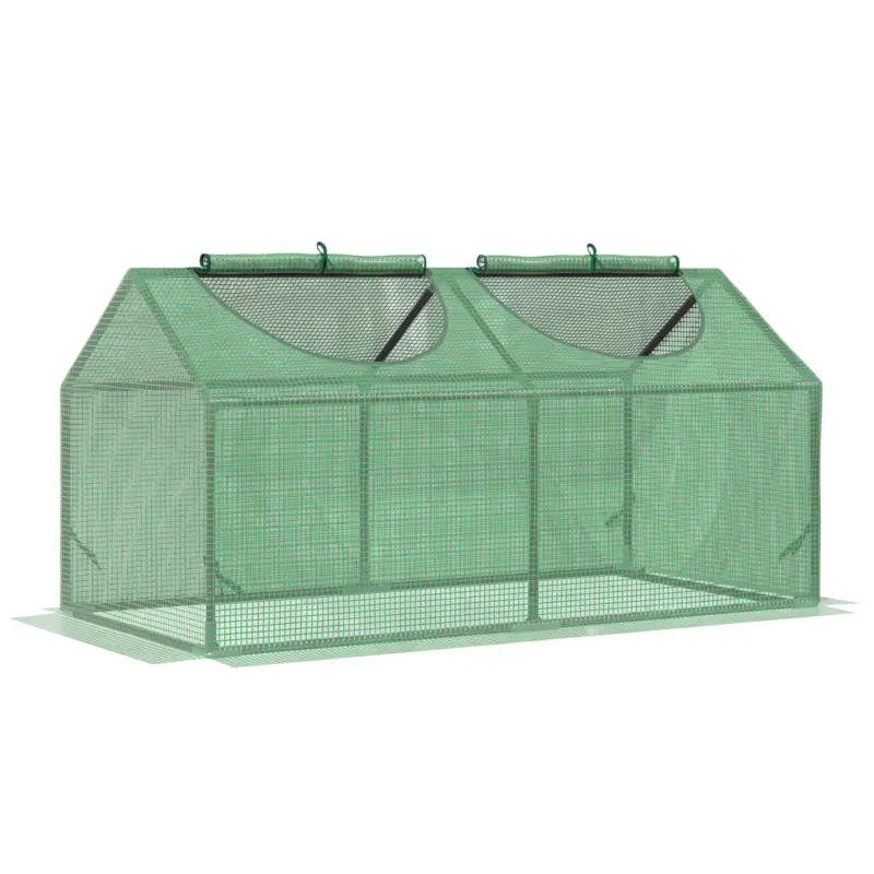 Outsunny Seră de Grădină cu Acoperire din PE, Țepușe și Margini Extinse, 120x60x60cm, Verde Preț redus
