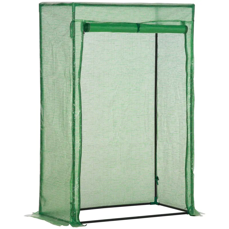 Sera Outsunny cu ușă, seră de iarnă din oțel, seră pentru balcon, grădină, seră de roșii 100x50x150cm, seră de roșii pentru roșii, legume, flori, plante, verde Livrare rapidă