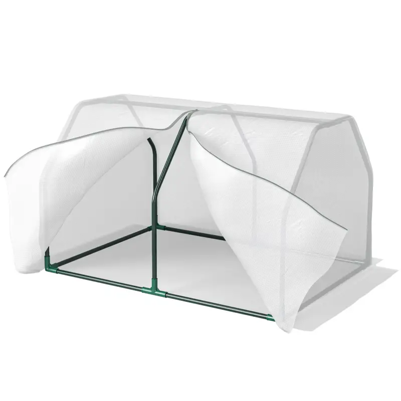 Ultima șansă Outsunny Seră Mini pentru Grădină și Balcon din Plastic PE și Oțel, cu Închidere cu Fermoar, 99x71x60 cm
