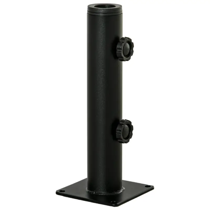 Noutate Outsunny Picior de umbrelă, tub reglabil din metal pentru tija Ø 34, 38 și 48 mm, negru