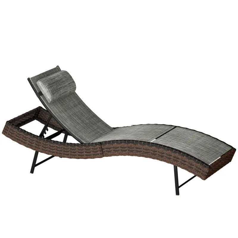 Livrare expres Outsunny chaise longue curbat