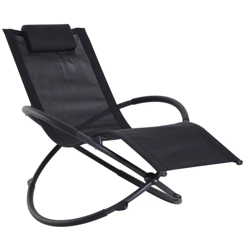 Popular Outsunny Scaun Balansoar Modern in Textilen, Negru,154x80x84cm