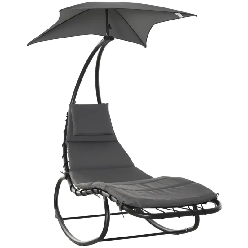 Outsunny Balansoar relax Sezlong pentru Exterior, captusit Gri Ofertă exclusivă