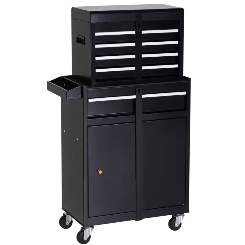 Retur ușor Carucior de lucru DURHAND, dulap pentru unelte, cutie de unelte cu 5 sertare, roti 360° din metal, 60 x 28 x 104,5 cm