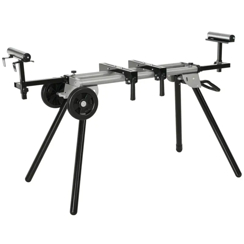Nu rata DURHAND Masă Suport pentru Ferăstraie Circulare, Bancă Extensibilă Reglabilă și Pliabilă, 123.5-245x73x96 cm, Negru
