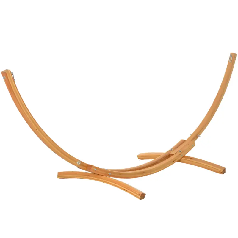 Preț promoțional Outsunny Suport pied de hamac structură solidă din lemn de pin greutate maximă 120 Kg dim. 325L x 120l x 118H cm lemn natural
