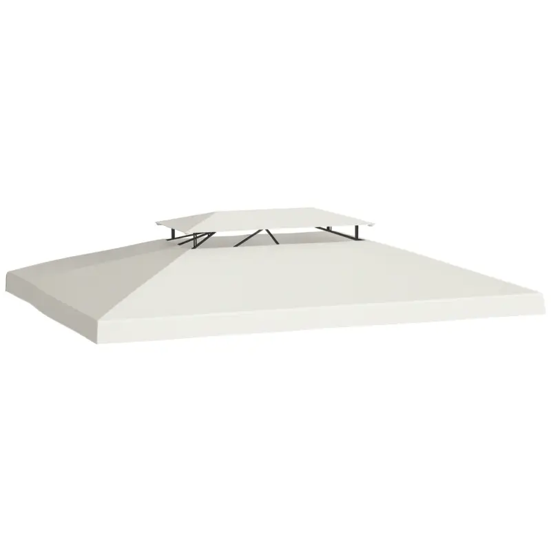 Outsunny Acoperiș de Înlocuire 4x3 m pentru Pergolă Acoperiș de Rezervă pentru Pavilion cu 2 Nivele Respirabil cu 8 Orificii de Drenaj pentru ExteriorBej Reducere specială