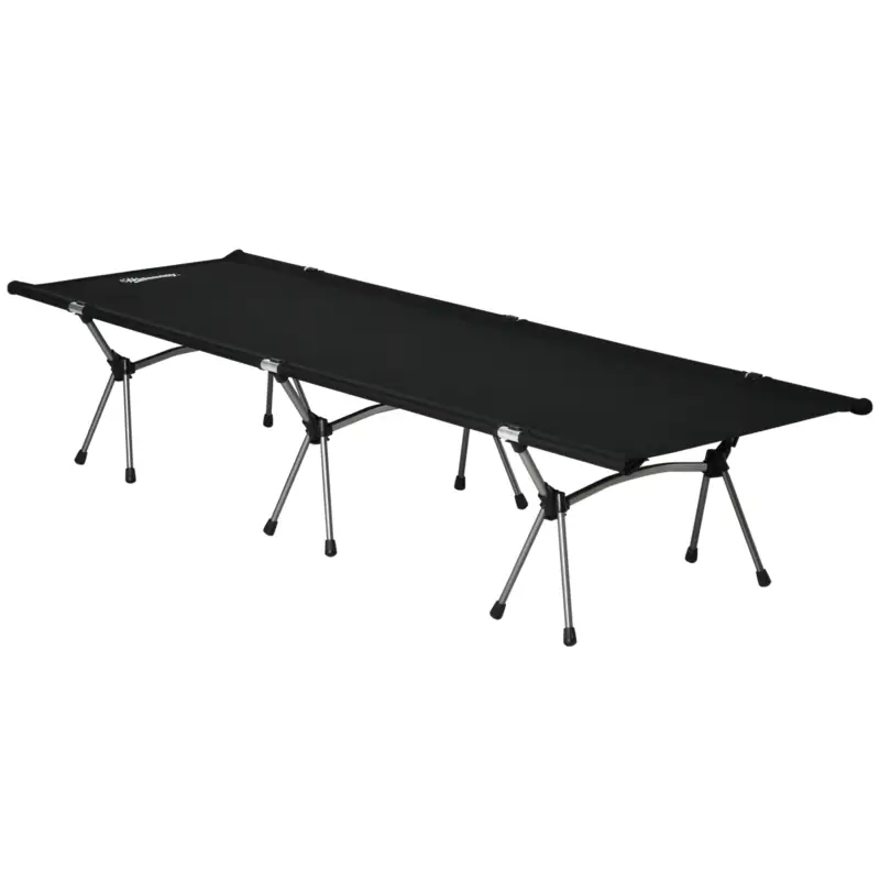 Outsunny Pat pliant de camping, înălțime reglabilă, capacitate 150 kg, 190 x 65 x 38 cm, cu geantă de transport, negru Cumpără online