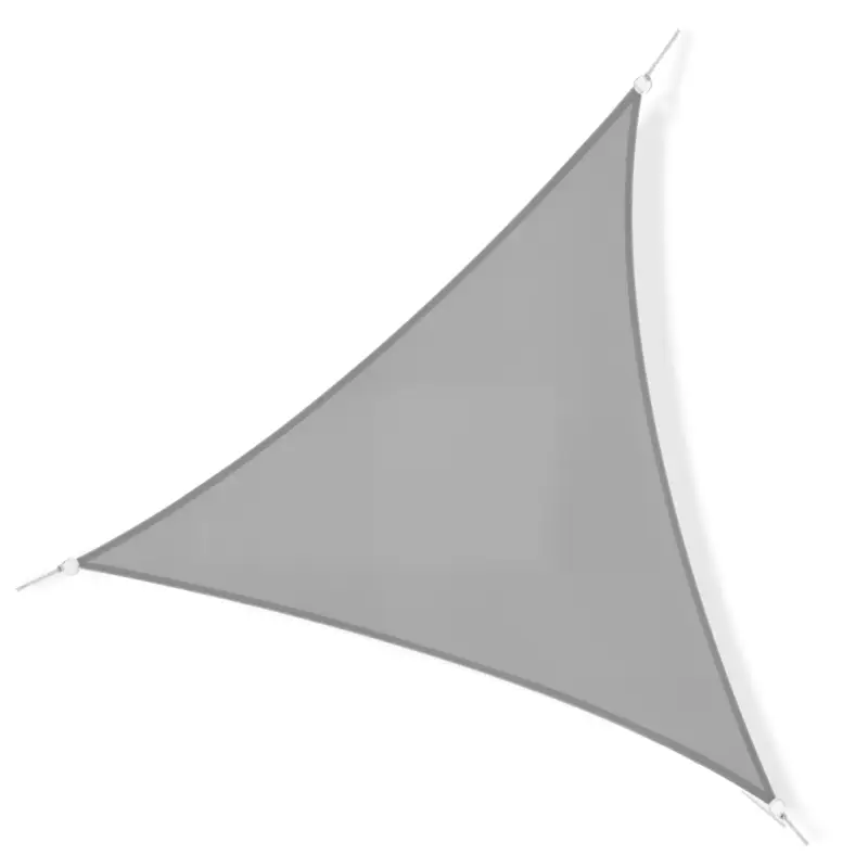 Outsunny Voal de umbra Triunghiular Poliester Impermeabilizat de Inalta Densitate 160 g/m² 6 x 6 x 6 m Gri Deschis Livrare expres