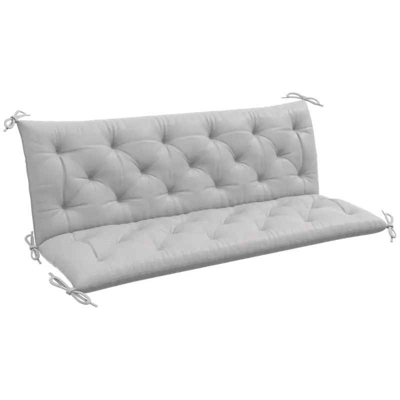 Cumpără acum Outsunny Pernă de bancă pentru 3 persoane 150x98x8 cm, Bankpolster für Gartenmöbel Hollywoodschaukel, Gri deschis