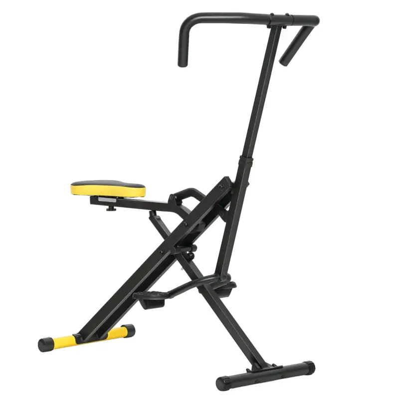 SPORTNOW Aparat Total Crunch Pliabil cu Scaun Reglabil, din Metal și Plastic, 57x105x115 cm, Galben Ofertă