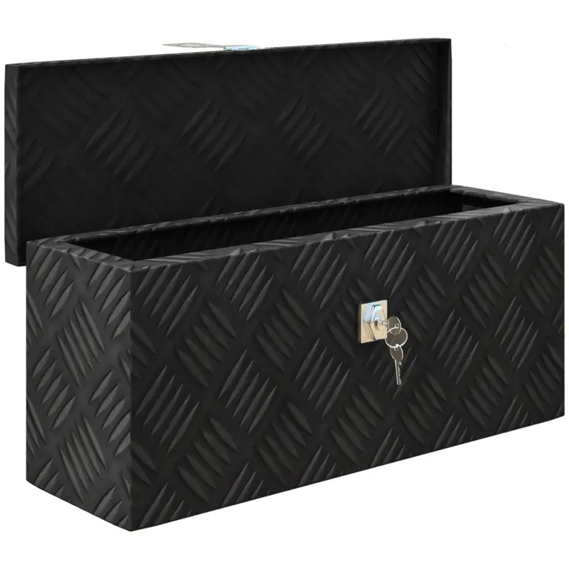 HOMCOM Cutie de depozitare - cutie pentru scule din aluminiu - alu. închidere cu cheie - dim. 50L x 15,5l x 20,5H cm Super ofertă
