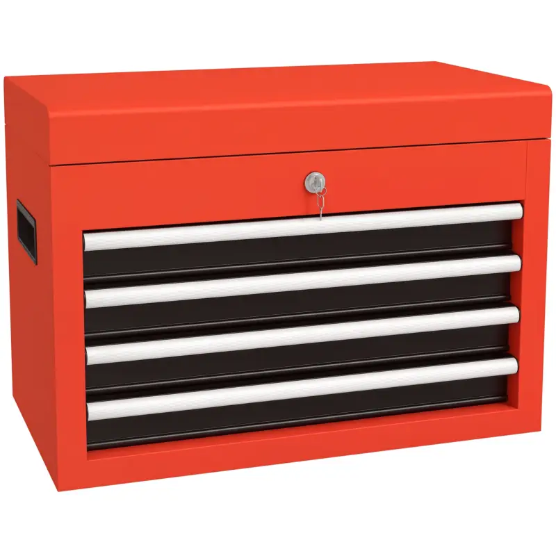 Reducere DURHAND Dulap pentru unelte Trolley, inclusiv lacăt, 2 chei, 45 cm x 24,5 cm x 32,5 cm, Roșu