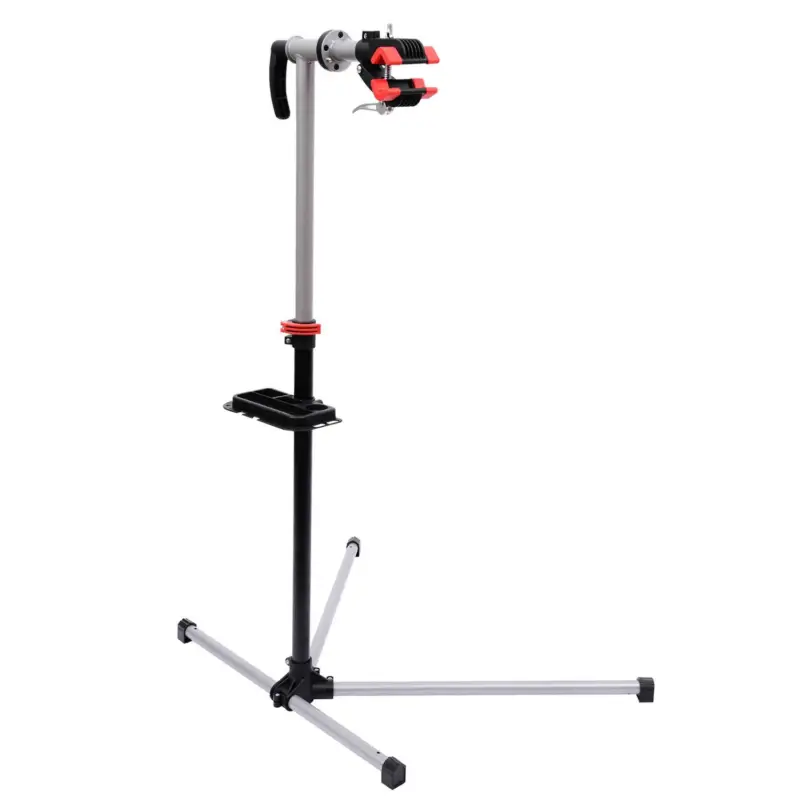 Preț mic HOMCOM Suport reparare bicicletă cu Piedestal și Tăviță din Oțel, 84x75x100-160cm