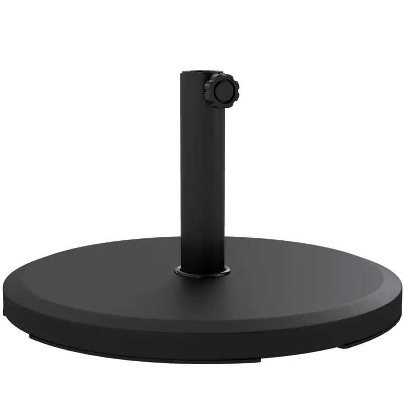 Popular Outsunny Suport pentru parasol din ciment 13 kg, suport rotund pentru umbrelă pentru parasolar 34mm/38mm/48mm diametru tub, negru