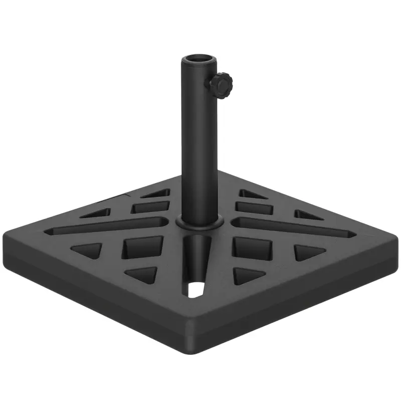 Bestseller Outsunny Bază pentru Umbrelă de 15 kg pentru Umbrele Max. 2.2 m și Tije de Ø32/38/48 mm, 45x45x33.5 cm, Negru