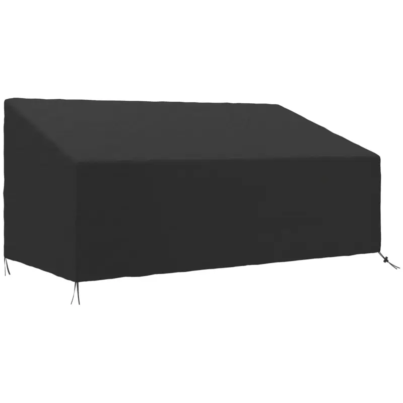 Reducere Outsunny Husă pentru canapea exterior impermeabilă 3 locuri, husă banc grădină Țesătură Oxford 600D, 218 x 111 x 63/101 cm, negru
