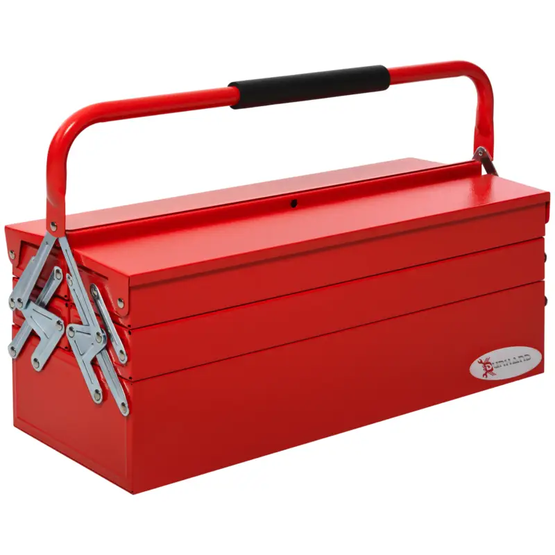 Ofertă limitată DURHAND Valiza pentru unelte din otel cu 5 compartimente, 51x21x41cm, rosu