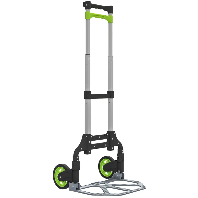 Premium HOMCOM Cărucior Portapachete Pliabil Capacitate 70 kg cu Mâner Telescopic din Aluminiu, Argintiu