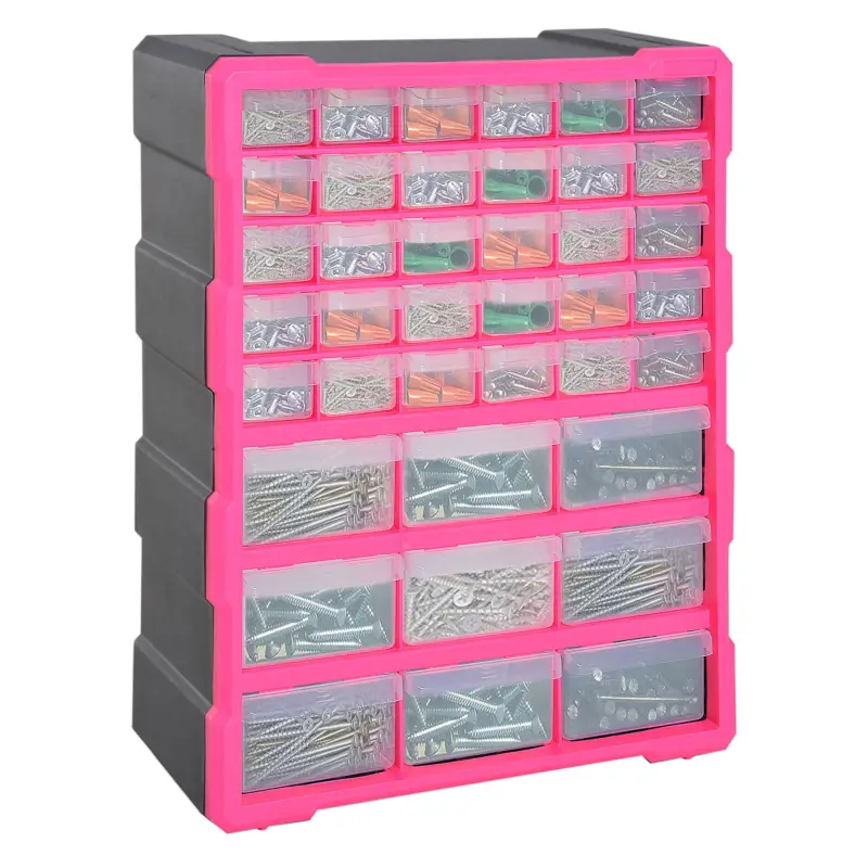 Cel mai vândut DURHAND Dulap din Plastic pentru Obiecte mici cu 39 Sertare Transparente