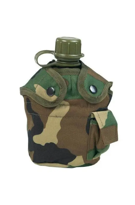 Bidon Apa Us 1L Cu Husa Si Gamela Woodland Expediere rapidă