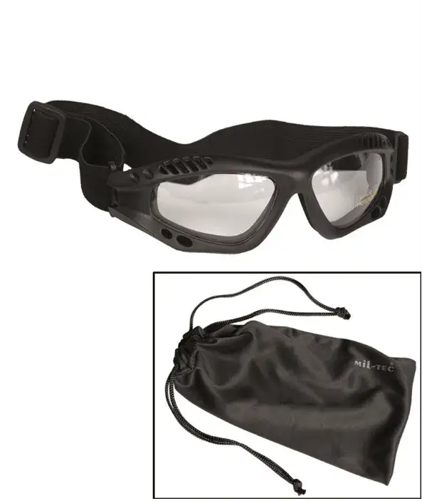 Calitate înaltă Ochelari Black Commando Air Pro Clear – Vizibilitate Totală și Protecție Tactică cu Ventilație Integrată
