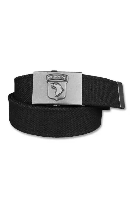 Livrare gratuită Centură Neagră 40 mm cu Cataramă „Airborne” – Design Tactic, Inspirat din Echipamentele Forțelor Speciale
