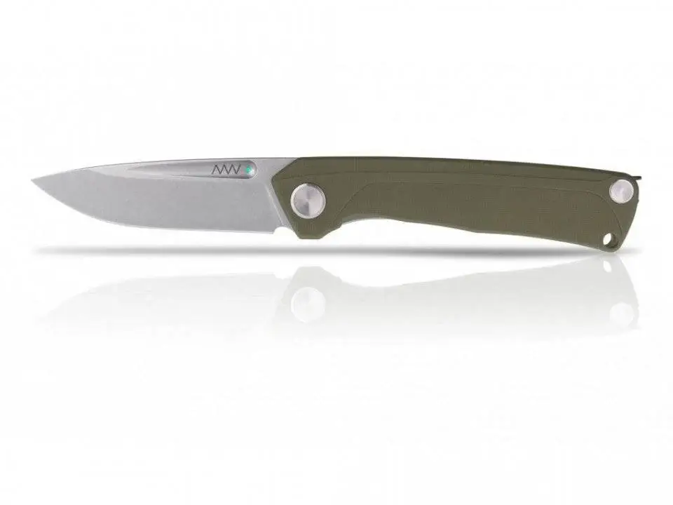 Briceag Militar Z200 Stonewash Plain Edge G10 Oliv Anv Knives Anvz200-009 Cel mai vândut