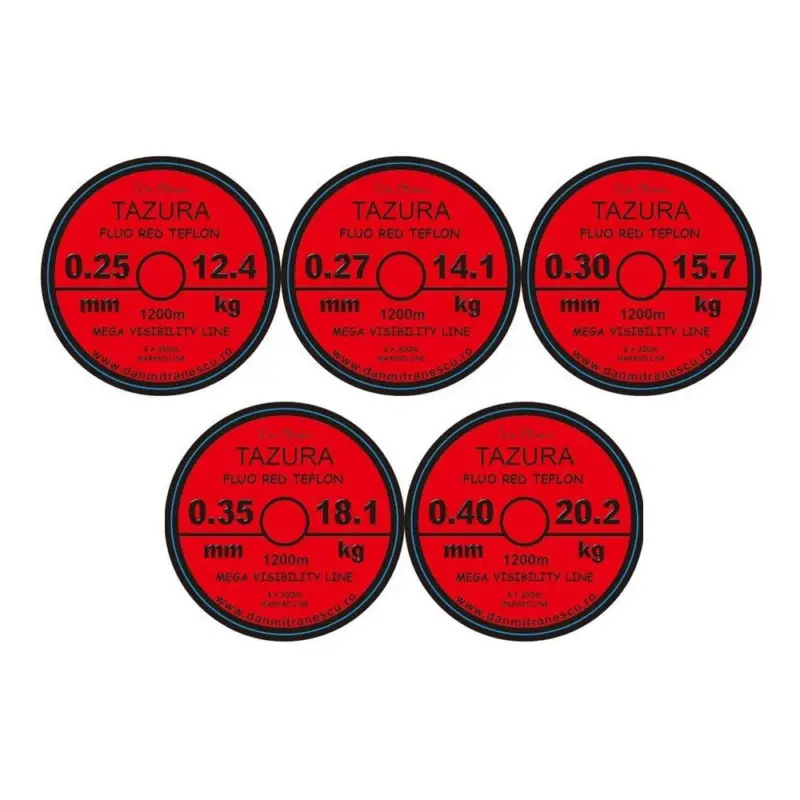 MONOFILAMENT TAZURA FLUO RED TEFLON 1200m Bestseller