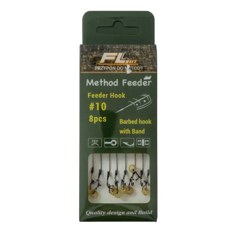 SET 8 CARLIGE LEGATE FEEDER HOOK BARBED WITH BAND Ofertă limitată